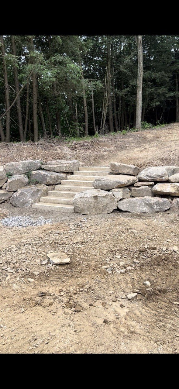 Boulder steps landscape view